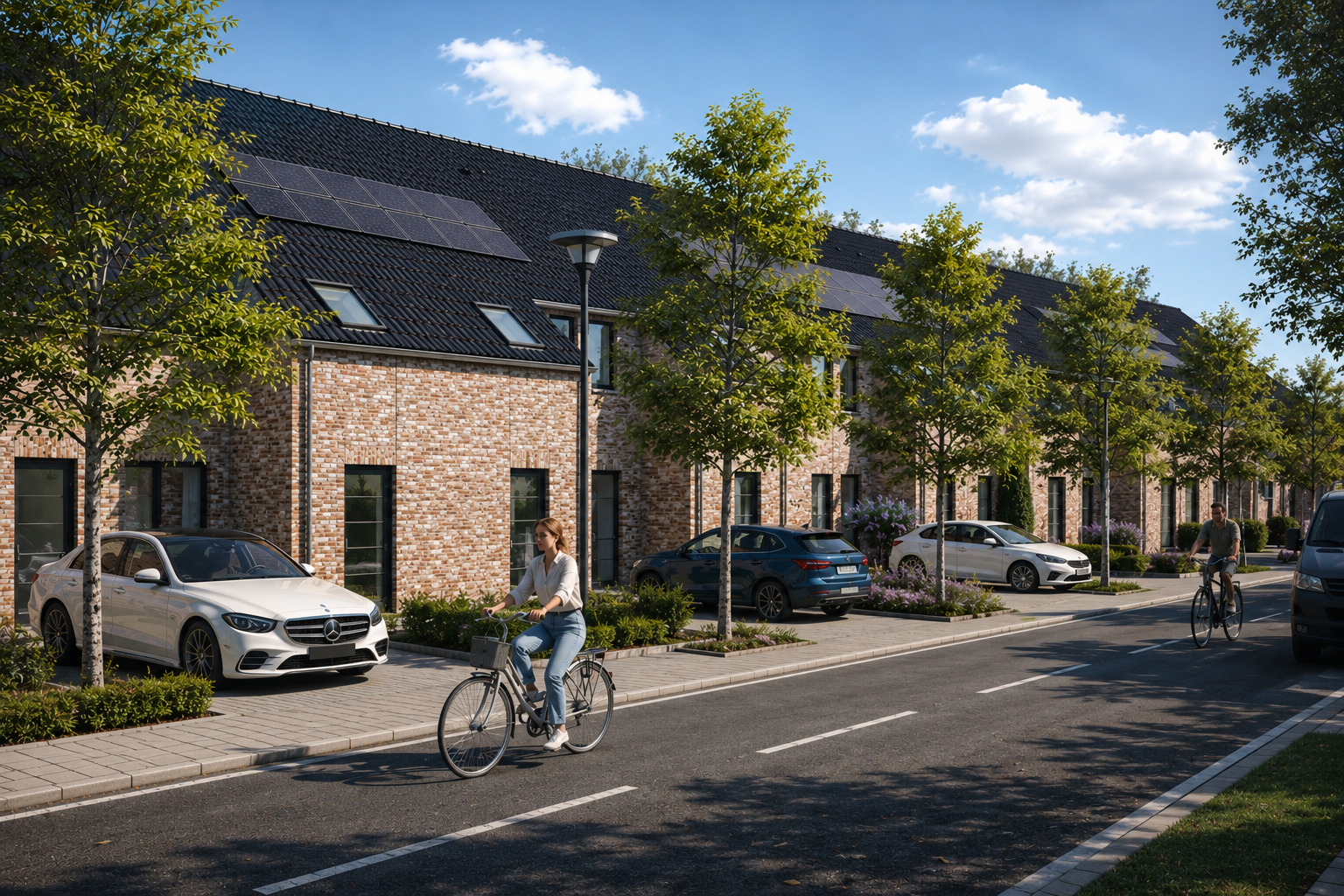 Projet résidentiel en cours de développement à Orcq, imaginé par Loyd Architects, associant architecture contemporaine, mobilité douce, espaces verts et habitat durable.